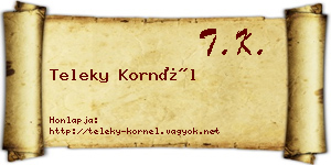 Teleky Kornél névjegykártya