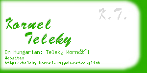 kornel teleky business card